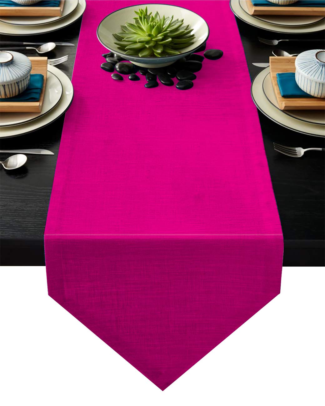 Libaoge Rose Madder Pure Color Coffee Table Runner - 18x72 Inches (46x183cm) for Dining Room, Entryway, Parties, Weddings & Home Decor - Elegant Table Cover for Holiday Gatherings & Everyday Use