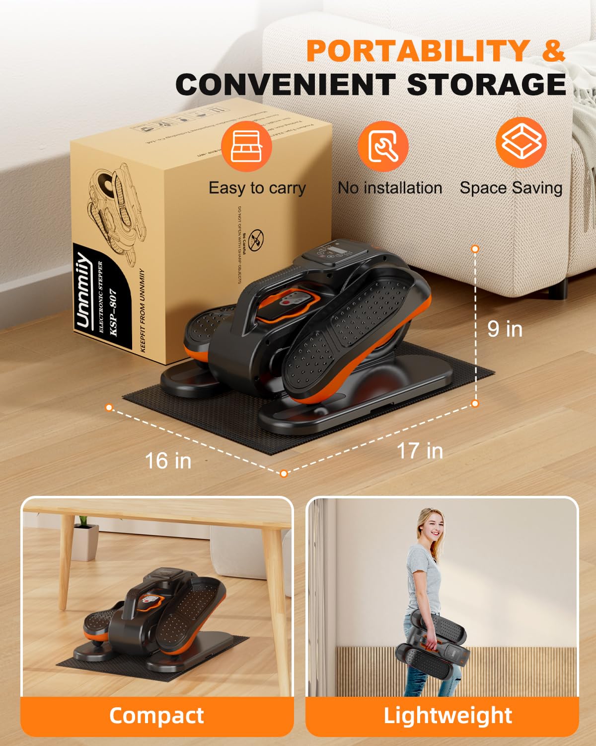 Under Desk Elliptical Machine for Home & Office - Quiet Portable Seated Pedal Exerciser with Remote Control, Non-Slip Pedals & Resistance Bands - Ideal for Seniors, Physical Therapy, and Sedentary Workers