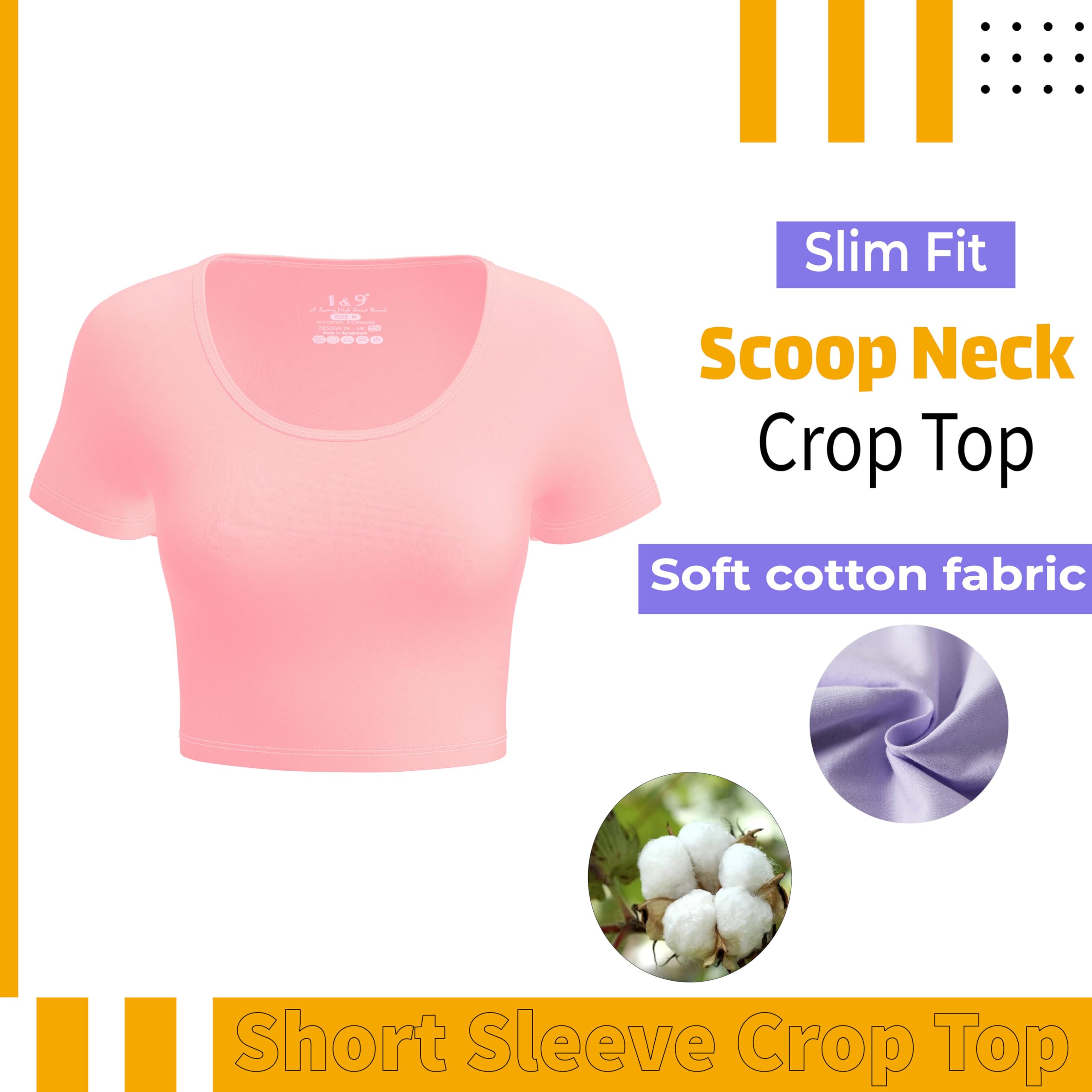 Women's Basic Crop Tops - Short Sleeve Scoop Neck Slim Fit T-Shirts | Cute Summer Fashion Tops for Casual Wear, Beach Outfits & Street Style