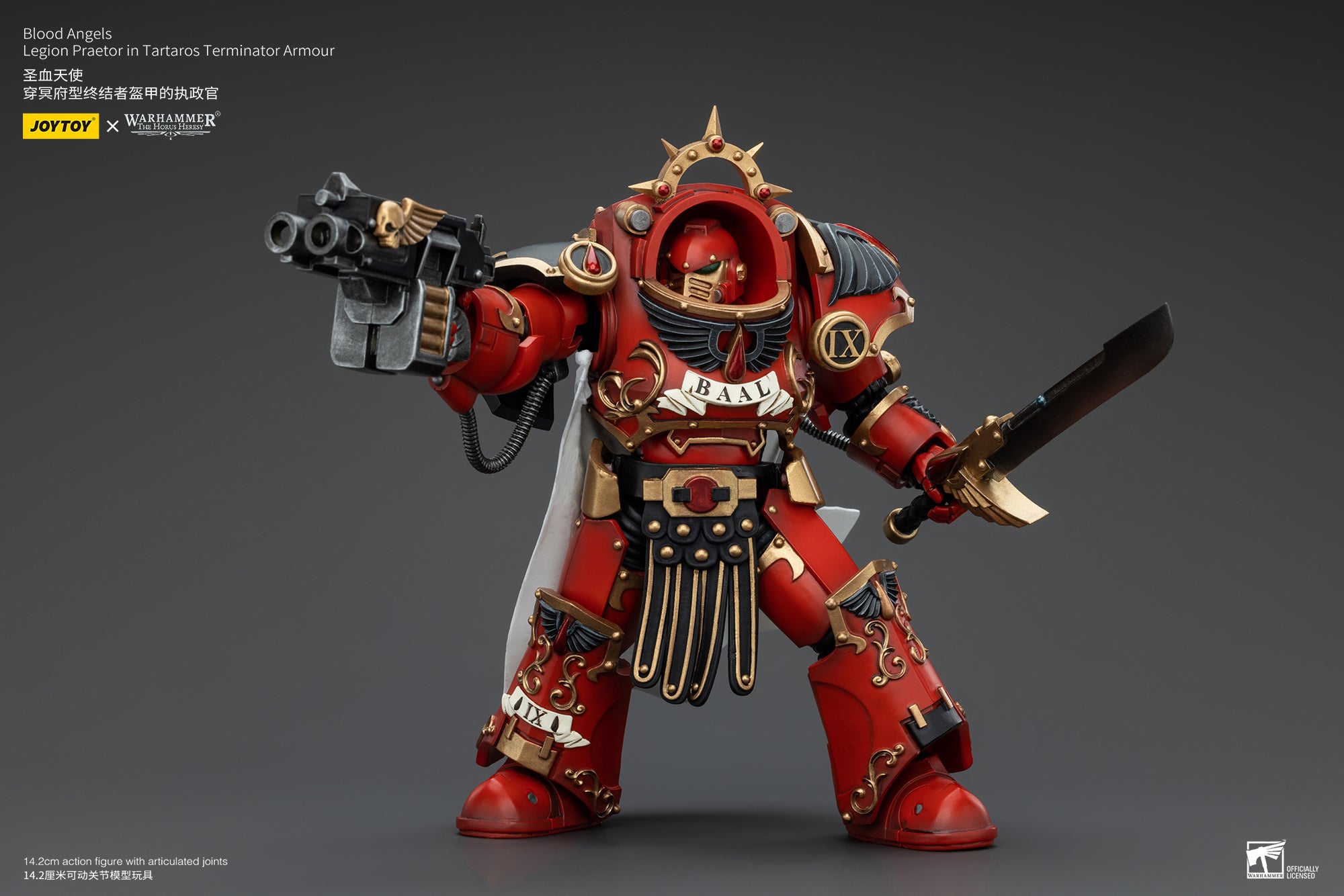 1/18 JOYTOY Warhammer The Horus Heresy Blood Angels Legion Praetor Action Figure in Tartaros Terminator Armor - Collectible Model for Display, Gaming & Warhammer 40K Fans