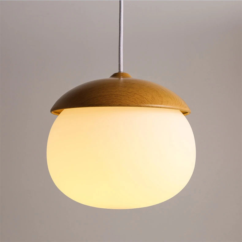 Handmade Nut Art Pendant Lamp - Natural Wood Ceiling Light Fixture for Dining Room, Kitchen & Bedroom Decor