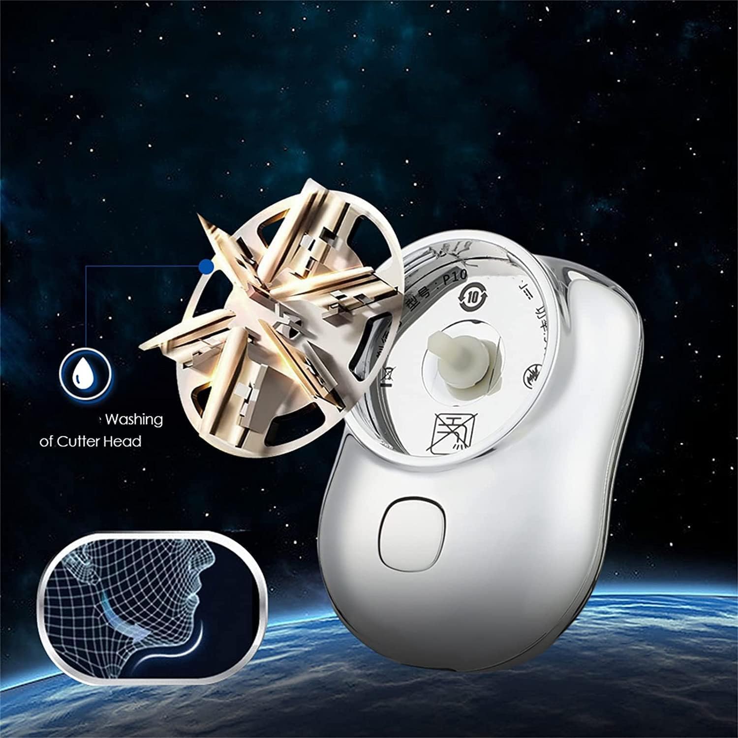 Zao Mini Electric Shaver for Men 2023 - Portable USB Rechargeable Facial Hair Trimmer, Waterproof & Washable Travel Shaver - Perfect for Home, Office & On-the-Go Grooming (Gradient Color) | Quick Stubble Removal & Beard Shaping Tool
