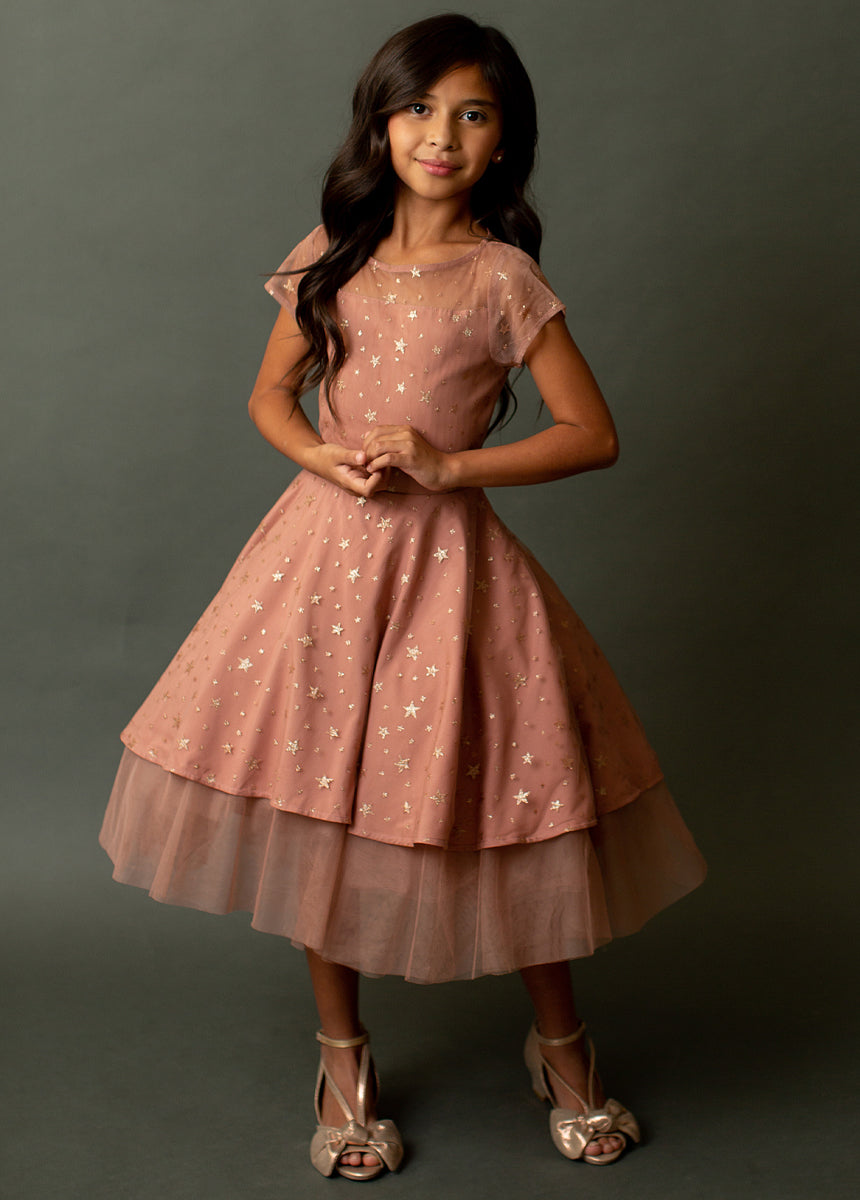 Annalise Floral Print Midi Dress in Ashe Rose - Elegant Women's Summer Dress for Weddings, Parties & Casual Outings