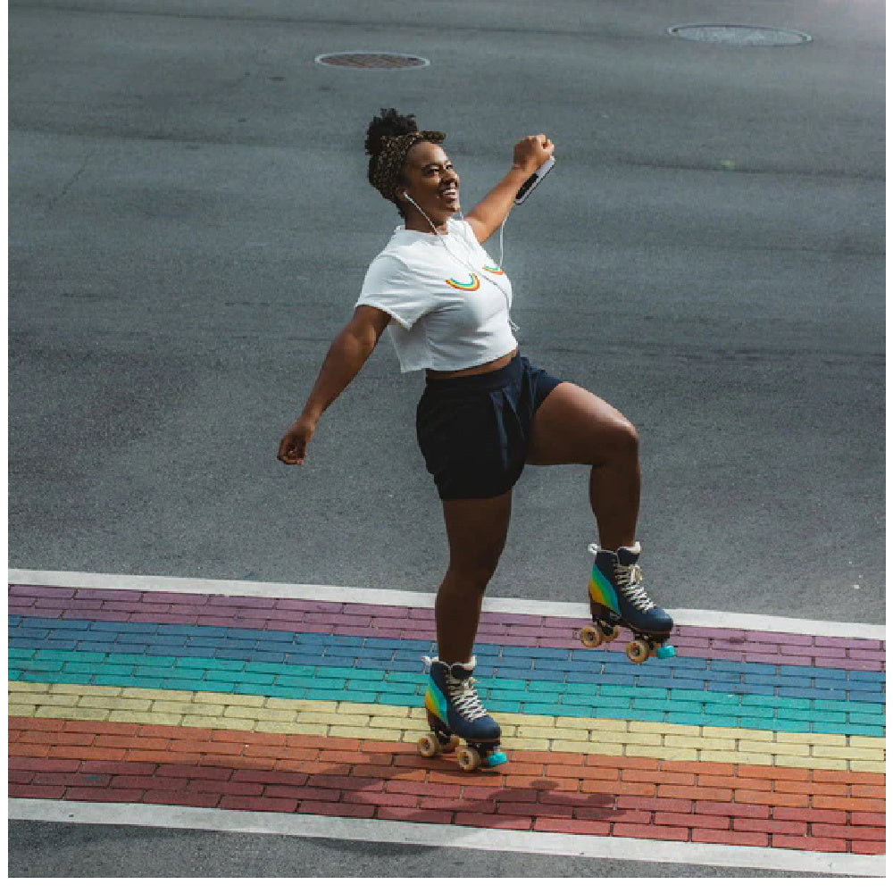Chaya Melrose Elite Love is Love Roller Skates - Premium Quad Skates for Women & Men - Perfect for Outdoor Skating, Rink, Roller Derby & Artistic Skating