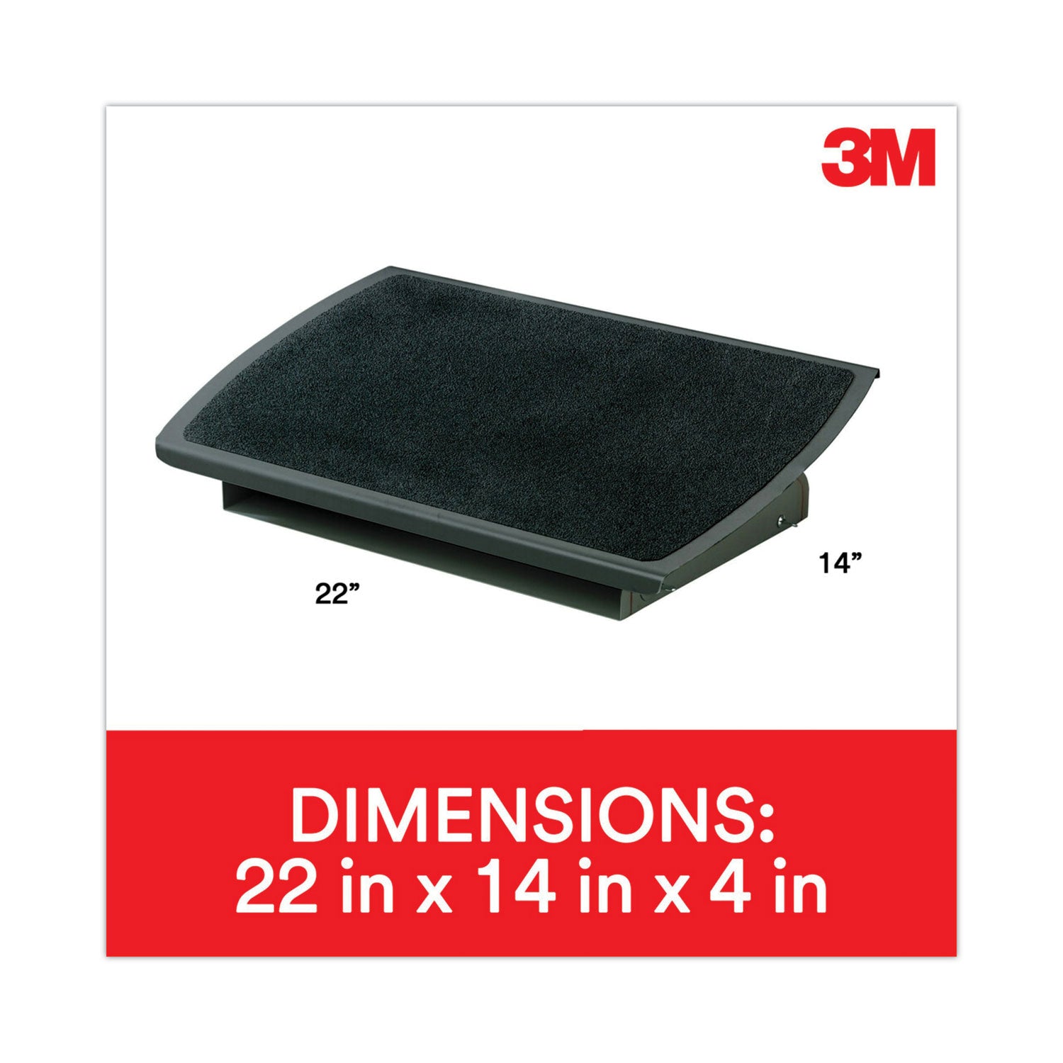 3M™ Adjustable Steel Footrest with Non-Slip Surface - 22