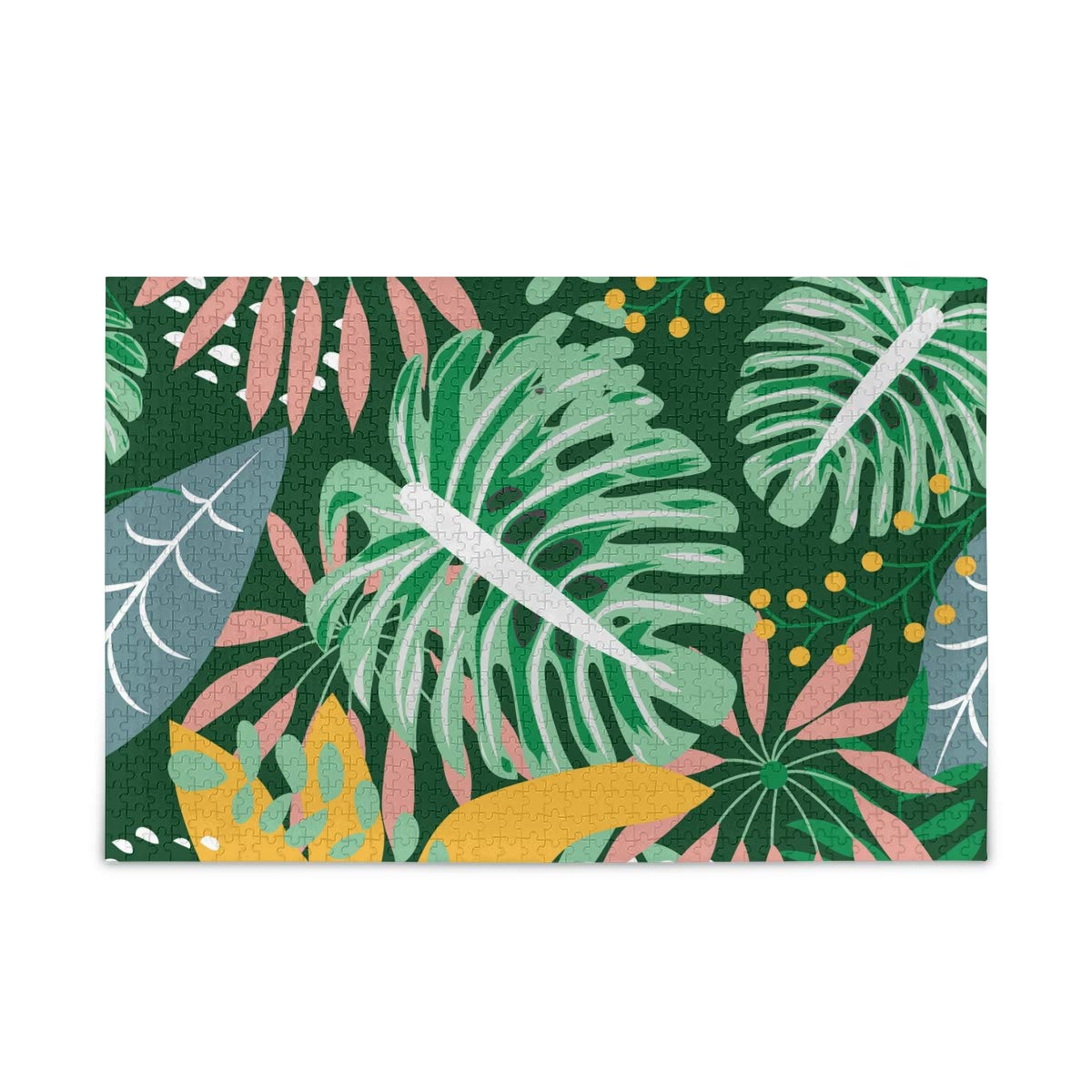 500-Piece Jigsaw Puzzle for Adults & Kids - Tropical Leaves Abstract Art Puzzle Game, Large Colorful Puzzle for Family Fun, Home Decor & Brain Teaser Activities