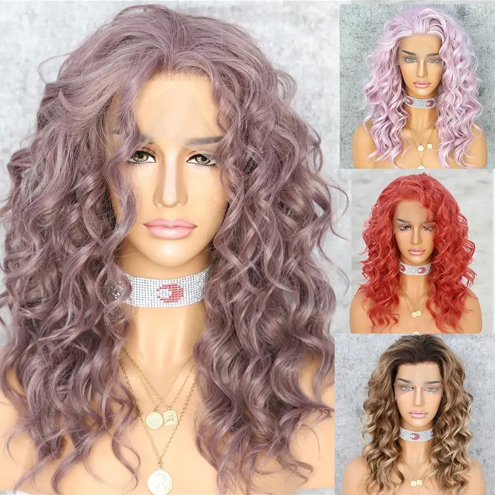 Heat Resistant Synthetic Lace Front Wig - Campbell Free Parting Curly Human Hair Wig for Women | Perfect for Daily Wear, Cosplay & Special Occasions