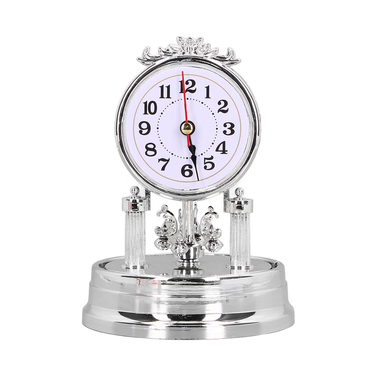 Vintage European Style Desk Clock - Easy to Read Retro Rotating Table Clock for Bedroom, Living Room, Office & Study Room | Perfect Gift for Home & Office Decor