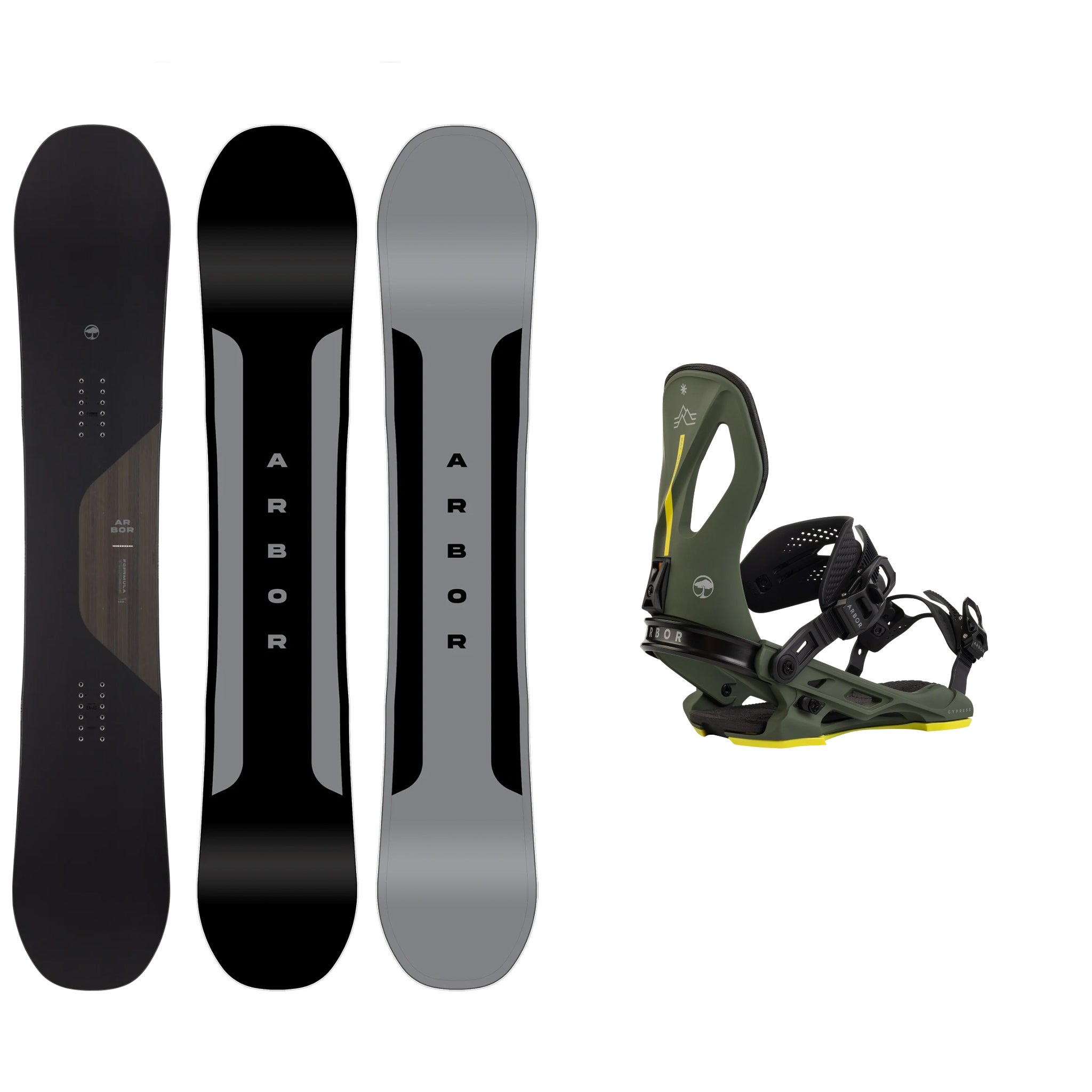 **2025 Arbor Formula Camber Snowboard with Cypress Pat Moore Bindings - All-Mountain Freestyle Snowboard for Men & Women - Perfect for Powder, Park & Backcountry Riding**