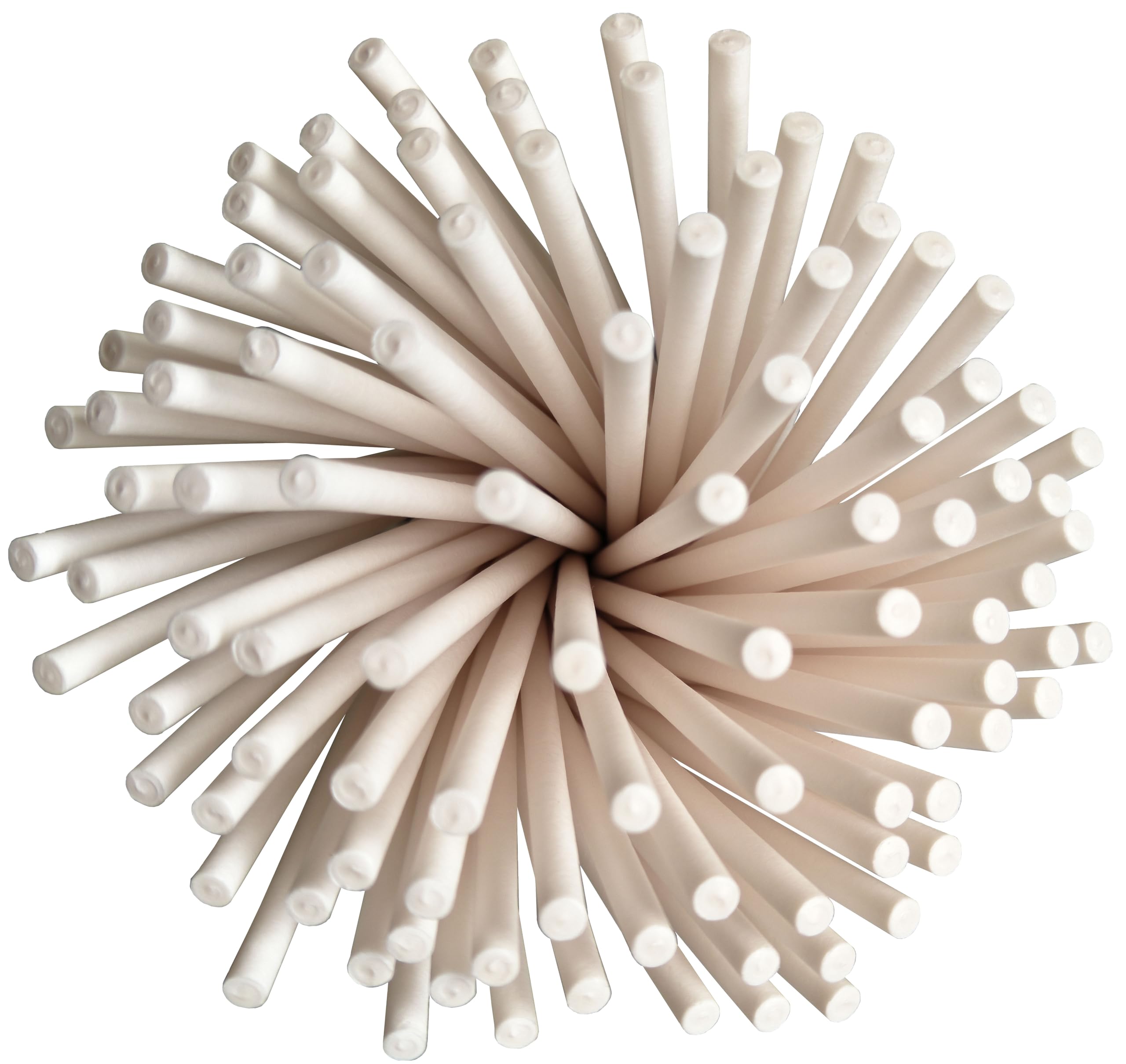 Aqibera 100-Pack 8-Inch White Lollipop Sticks - Food Grade Safe Paper Sticks for Cake Pops, Candy Apples, Chocolate & Cookie Decorations - Perfect for Birthday Parties, Wedding Favors & DIY Treats