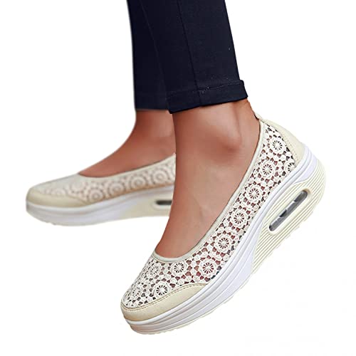 Hotkey Women's Fashion Walking Sneakers - Breathable Mesh Fabric Sport Shoes for Running & Casual Wear | Lightweight Comfortable Sneakers for Ladies | Perfect for Gym, Workout, and Daily Walking