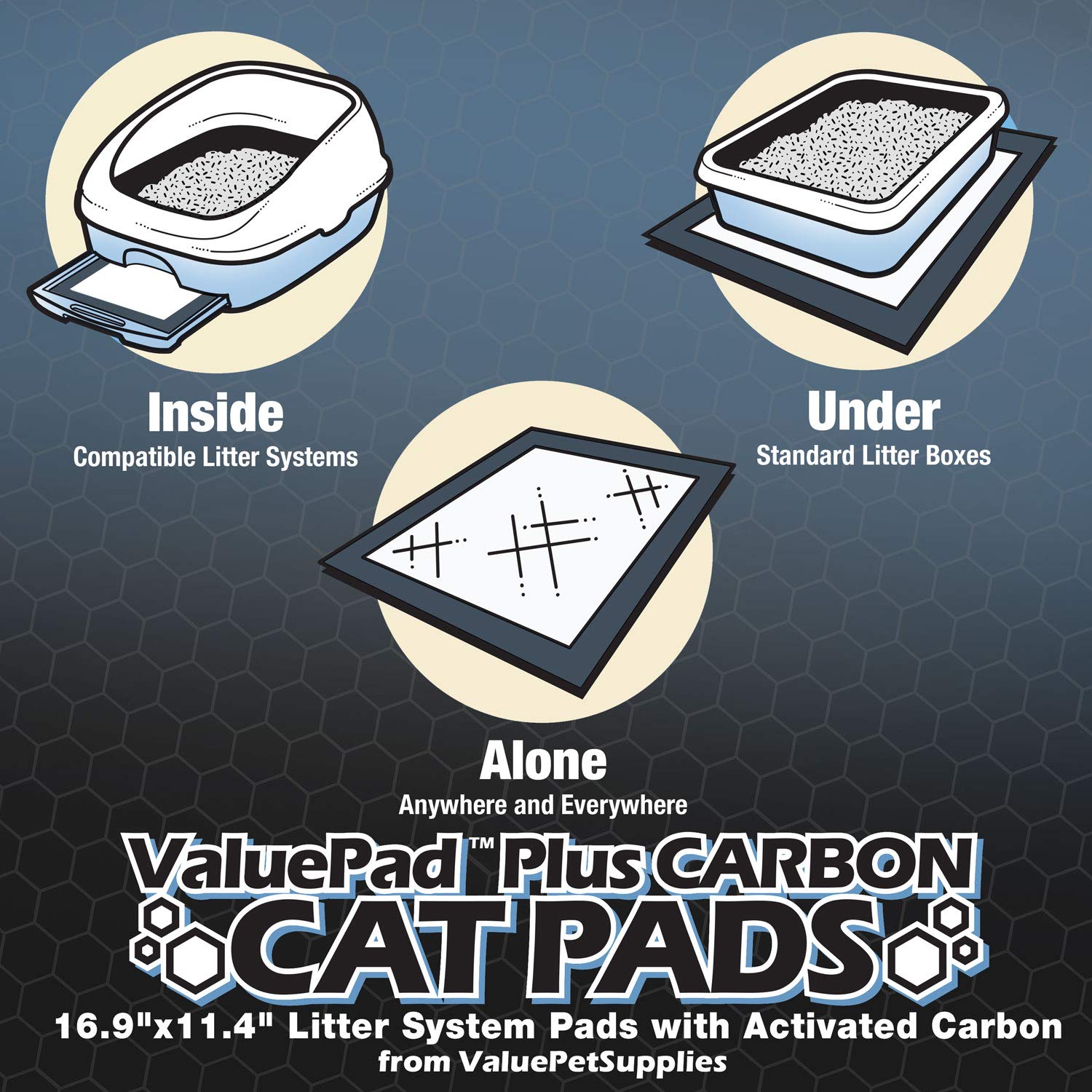 ValuePad Plus Cat Litter Pads - 16.9x11.4 Inch Carbon-Activated Quick-Dry Pads (200 Count Bulk Pack) | Super Absorbent Gel Technology | Breeze Litter System Compatible | Ideal for Multi-Cat Homes & Small Spaces