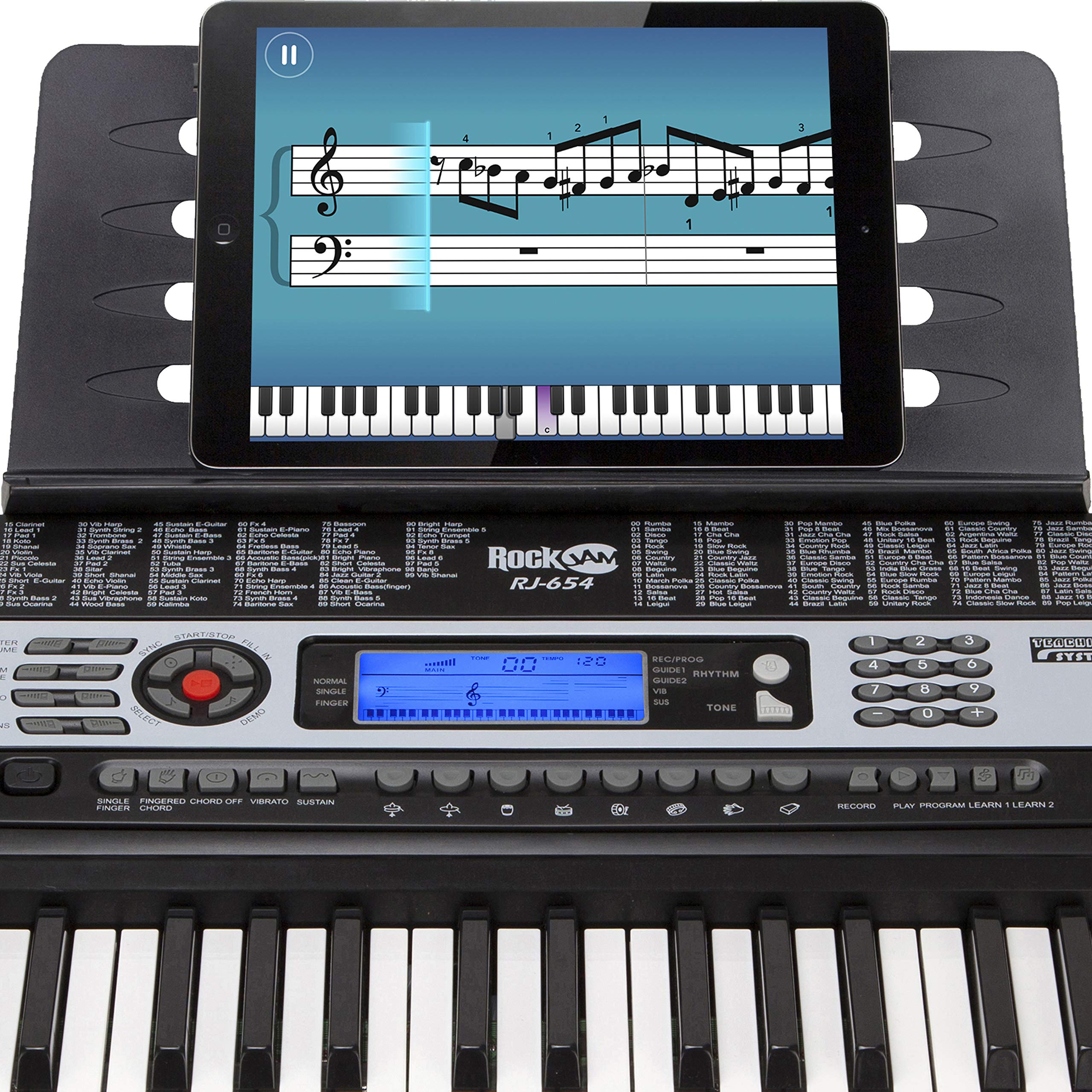 RockJam 54-Key Portable Electronic Keyboard with LCD Screen, Piano Maestro App & 30 Songs - Perfect for Beginners, Home Practice & Music Education