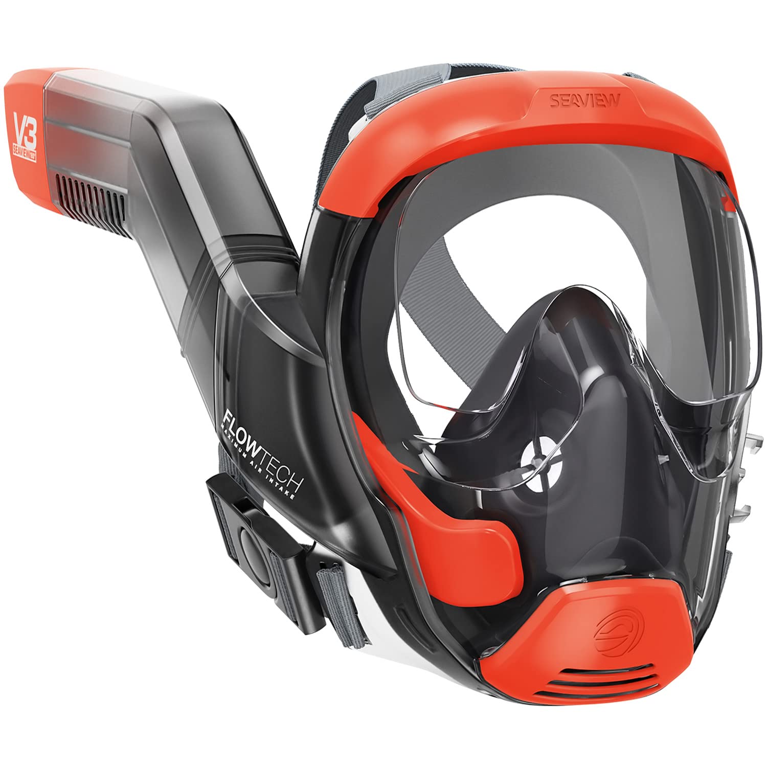 Seaview 180 V3 Full Face Snorkel Mask for Adults - Panoramic 180° Underwater View with 600% Easier Breathing - Patented Flowtech Air Intake System - Perfect for Ocean Snorkeling, Beach Vacations & Underwater Exploration