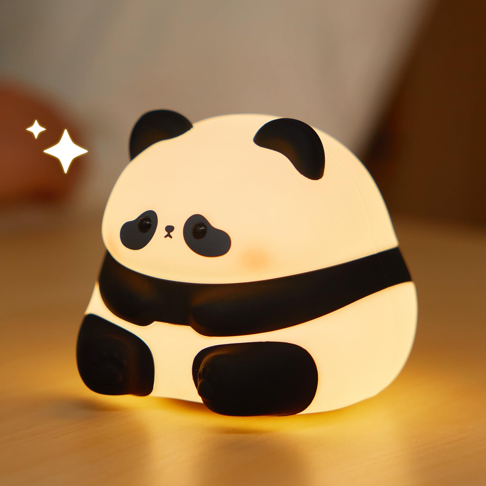 **Cute Panda Night Light - LED Silicone Squishy Animal Lamp for Kids with 3 Dimming Levels - Soft & Safe Nursery Nightlight for Boys & Girls - Fun Room Decor & Breastfeeding Light - Perfect for Bedtime, Baby Rooms & Relaxation**