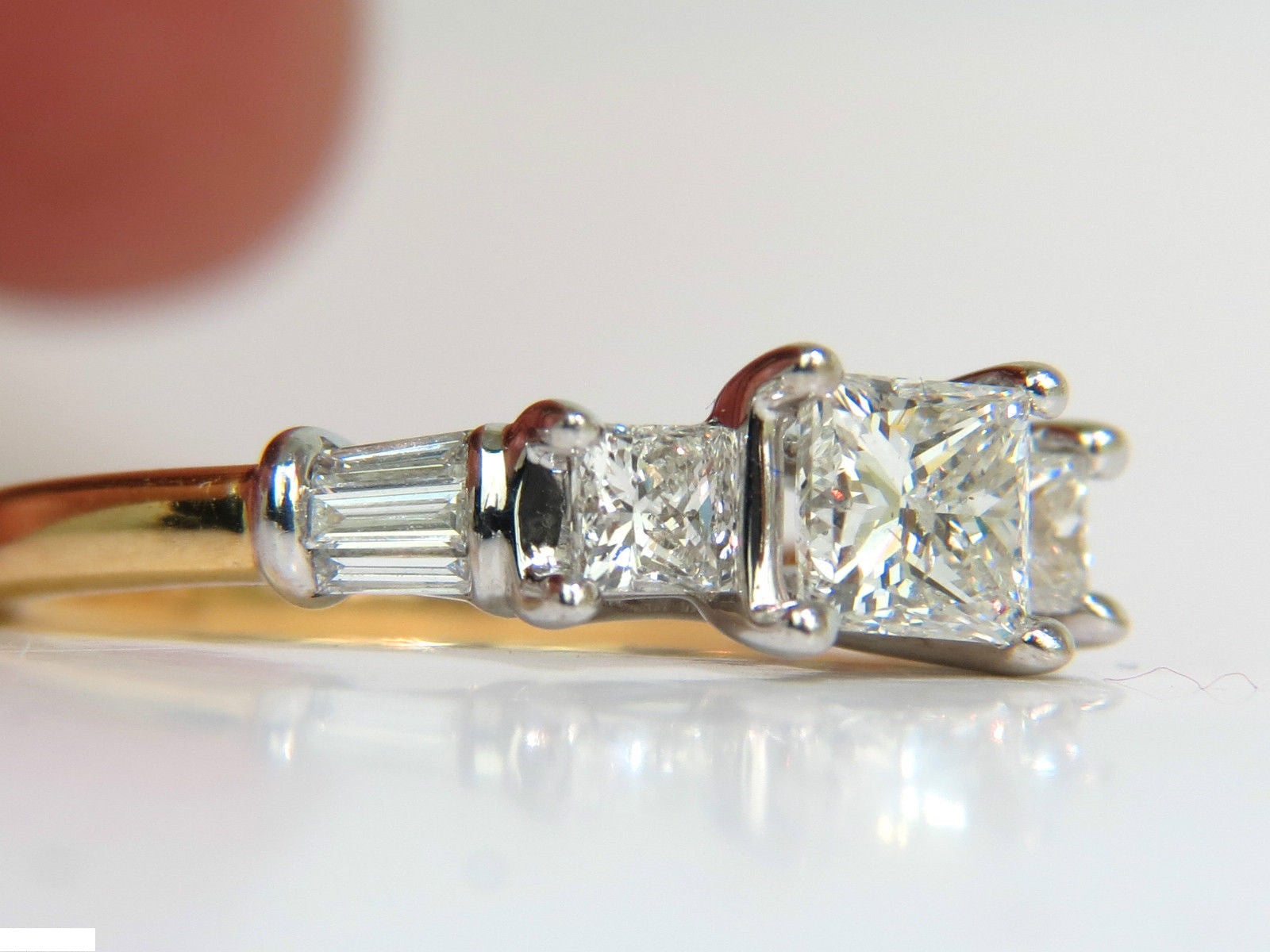 1.30CT Classic Princess Cut Natural Diamond Ring in 14K White Gold (I/SI2) - Elegant Engagement, Wedding & Anniversary Jewelry Gift
