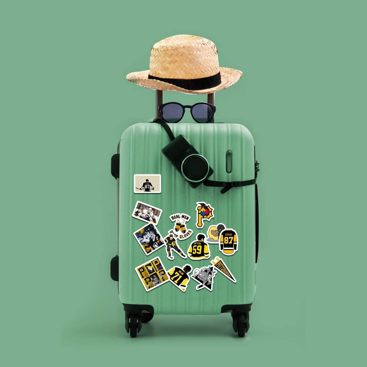 20 PCS Small Aesthetic Pittsburgh Penguins Vinyl Stickers - Colorful Waterproof Decals for Water Bottles, Laptops, Scrapbooking, Luggage, Guitars & Skateboards | Perfect for DIY Crafts, School Supplies & Personalizing Your Belongings