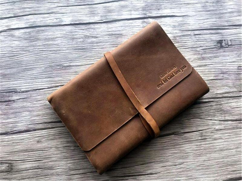 Personalized Engraved Leather Baby Scrapbook Album - Custom Photo Book for Newborn Memories | Perfect for Baby Showers, Christenings & 1st Birthday Gifts