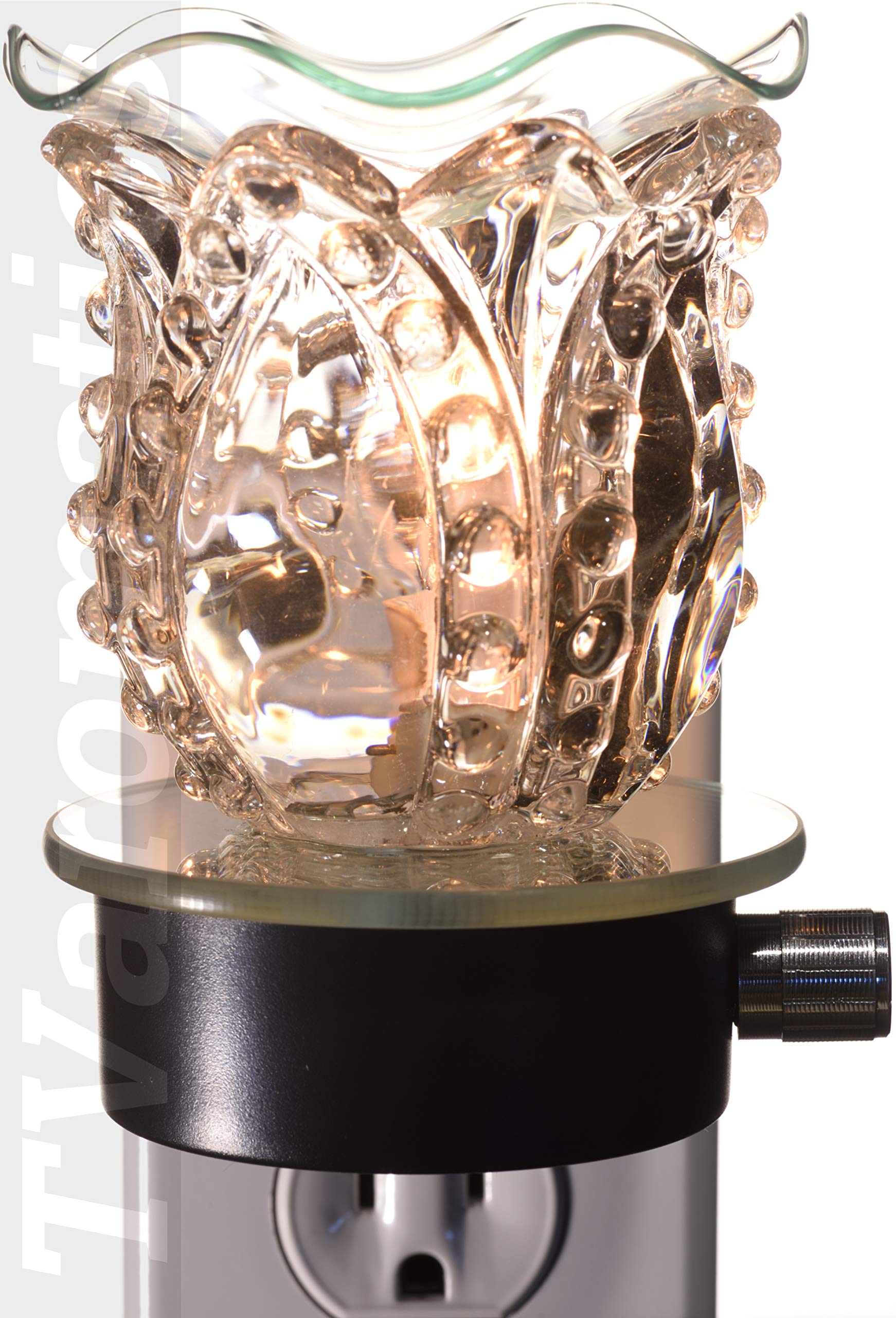 TVaromatics Clear Glass Plug-in Aroma Lamp Oil Warmer - Essential Oil Diffuser for Home, Office & Spa Relaxation - Perfect for Aromatherapy, Stress Relief & Mood Enhancement