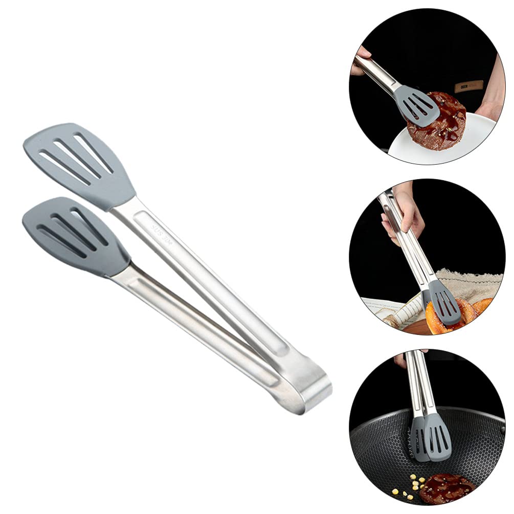 1pc Heat Resistant Food Tongs - Stainless Steel Kitchen Tongs for Cooking, Grilling, Serving Steak, Salad & BBQ - Perfect Kitchen Tool for Restaurants & Home Use