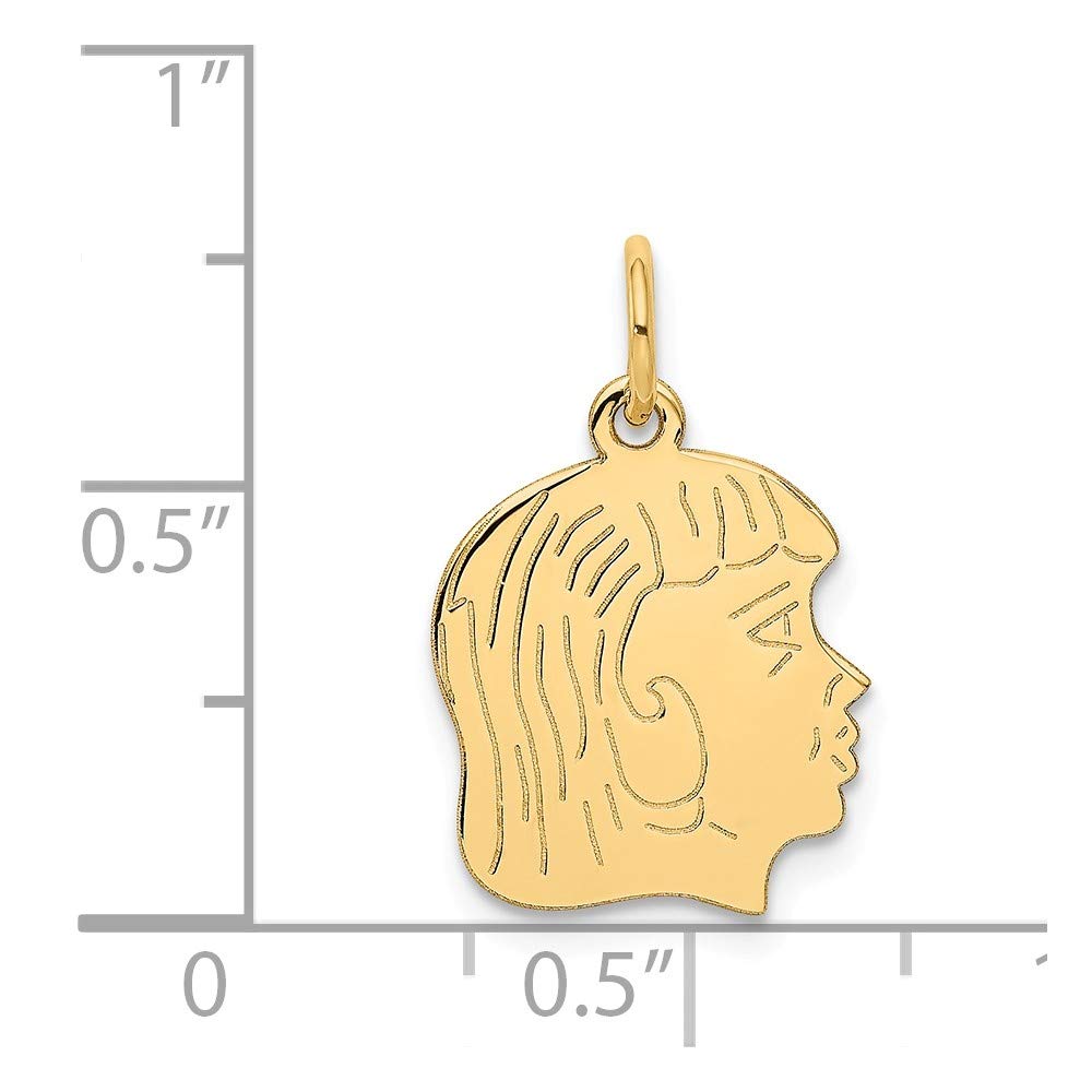 14K Yellow Gold Girl Head Charm Pendant - Elegant & Dainty Jewelry for Necklaces, Bracelets & DIY Crafts - Perfect for Gifts, Parties & Everyday Wear