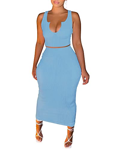 Blue D-tank Skirt Outfits