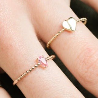 14K Yellow Gold Pink Topaz Pear Ring with Gemstone Accents - Perfect for Weddings, Anniversaries & Special Occasions
