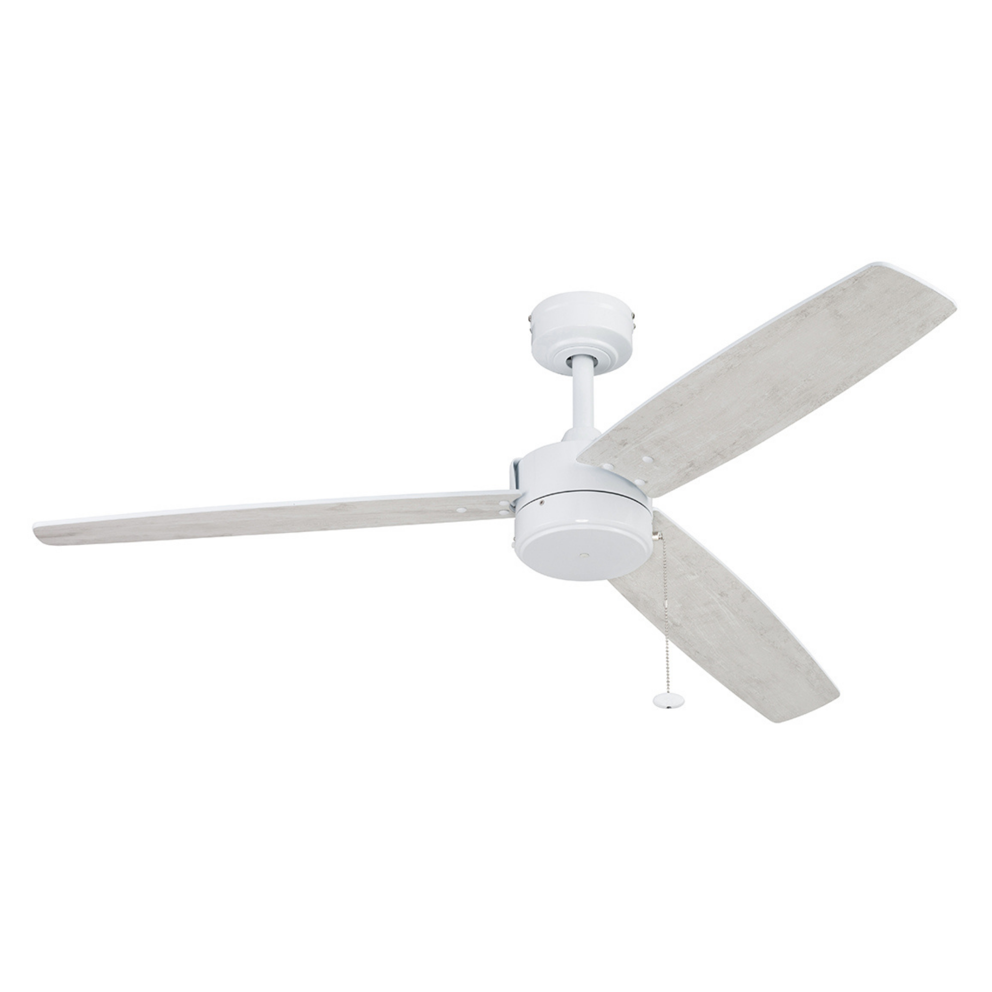 52 Inch Bright White Indoor/Outdoor Ceiling Fan with Pull Chain - Perfect for Bedroom, Living Room, Patio & Covered Porch