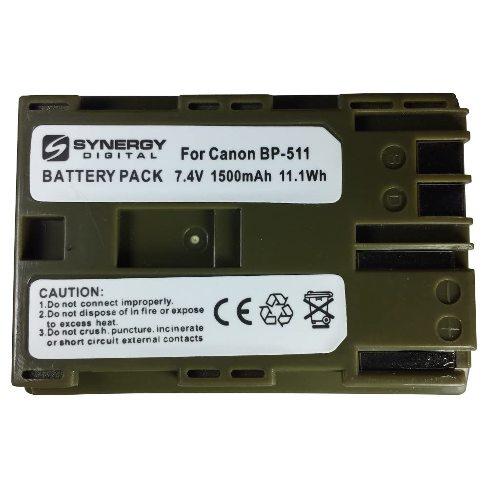 Synergy Digital Camera Batteries for Canon PowerShot Pro 90 - 2-Pack Li-ion 7.4V 1500mAh Replacement for BP-511 Battery - Perfect for Travel, Photography & Professional Use
