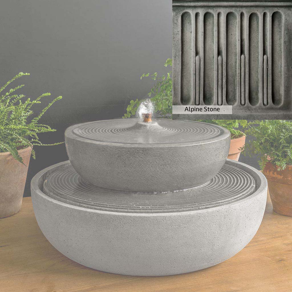 Campania International Lunas Fountain - Outdoor Garden Water Feature with LED Lights for Patio, Yard, and Landscape Decor