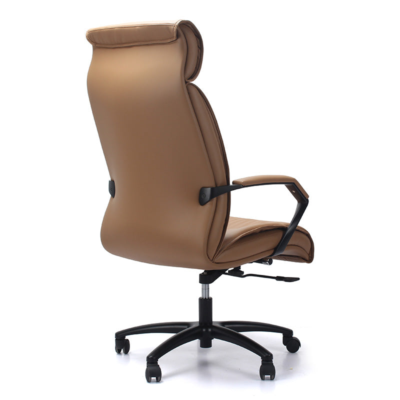 ARTURO Ergonomic High Back Office Chair with Lumbar Support - Tan & Black Leather Executive Chair for Home & Office Workspace Comfort