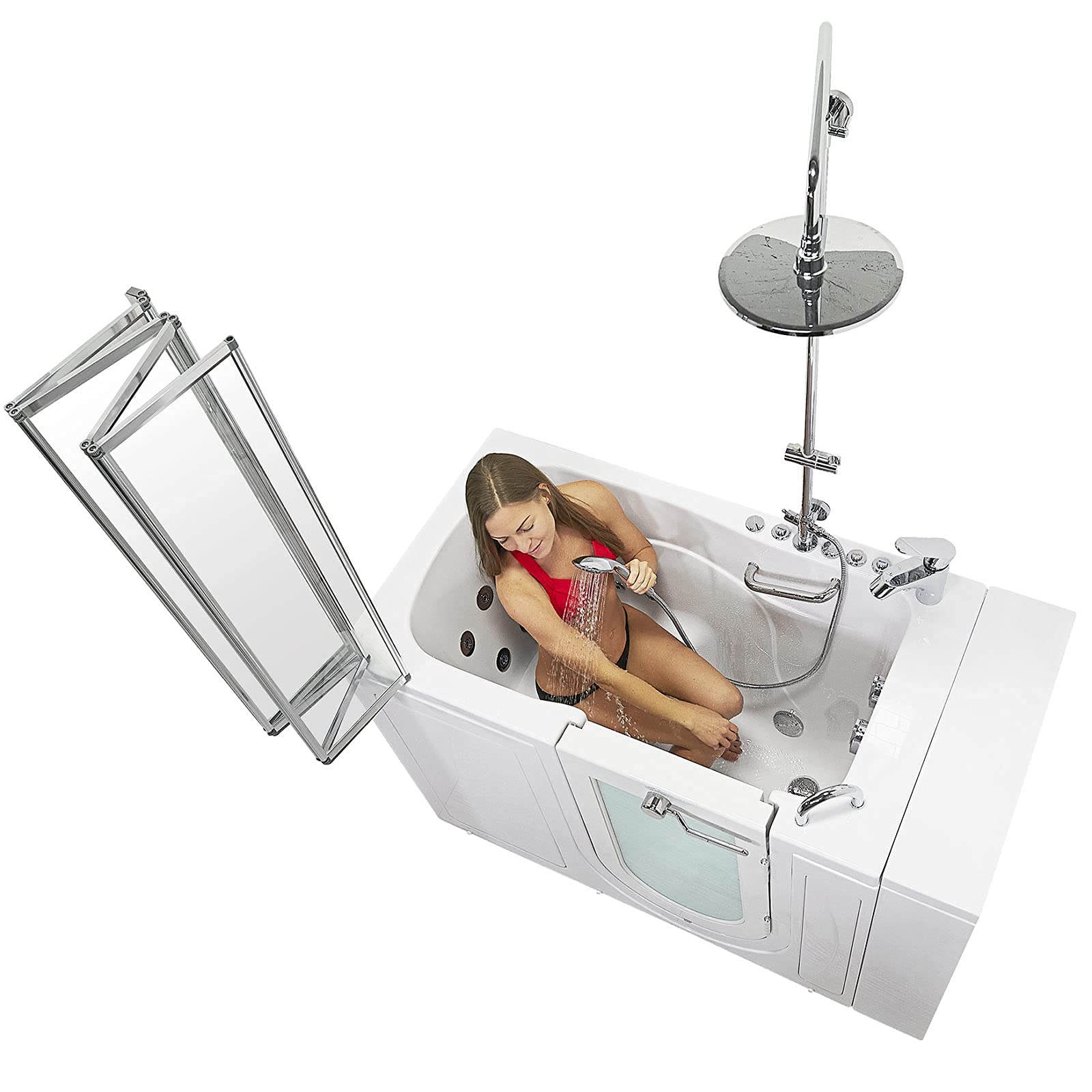 Ella Chrome 2-Piece Fast Fill Faucet with Shower Column - Bathroom Sink and Shower Combo for Modern Homes