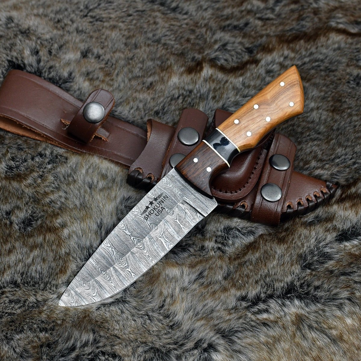 Premium Sculptor Camp Knife with Exotic Olive Wood Handle - Outdoor Survival, Bushcraft & Camping Essential Tool for Hiking, Hunting & Wilderness Adventures