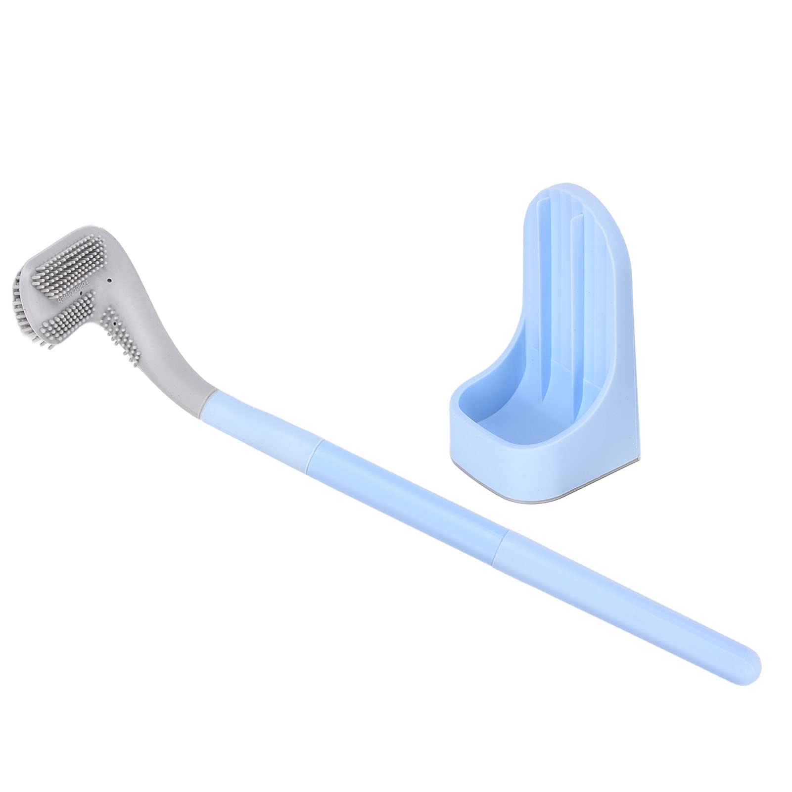 Long Handle Golf Toilet Brush with Wall Mount Holder - No Dead Corner Cleaning for Bathroom & Household Use - Blue - Perfect for Small Spaces & Hard-to-Reach Areas
