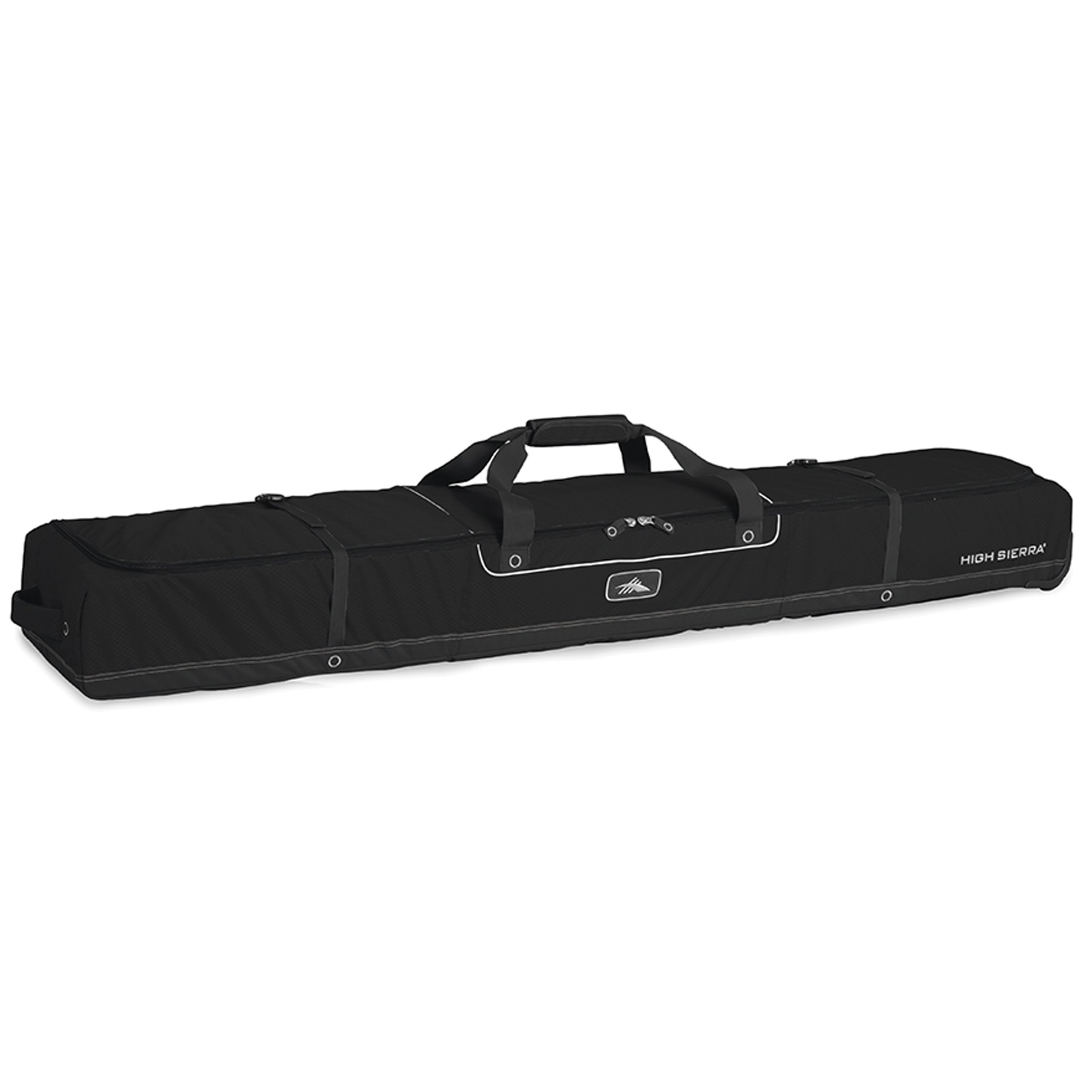 High Sierra Wheeled Ski Bag for 2 Pairs - Durable Black Travel Ski Case with Wheels for Easy Transport | Perfect for Air Travel, Ski Trips & Winter Vacations