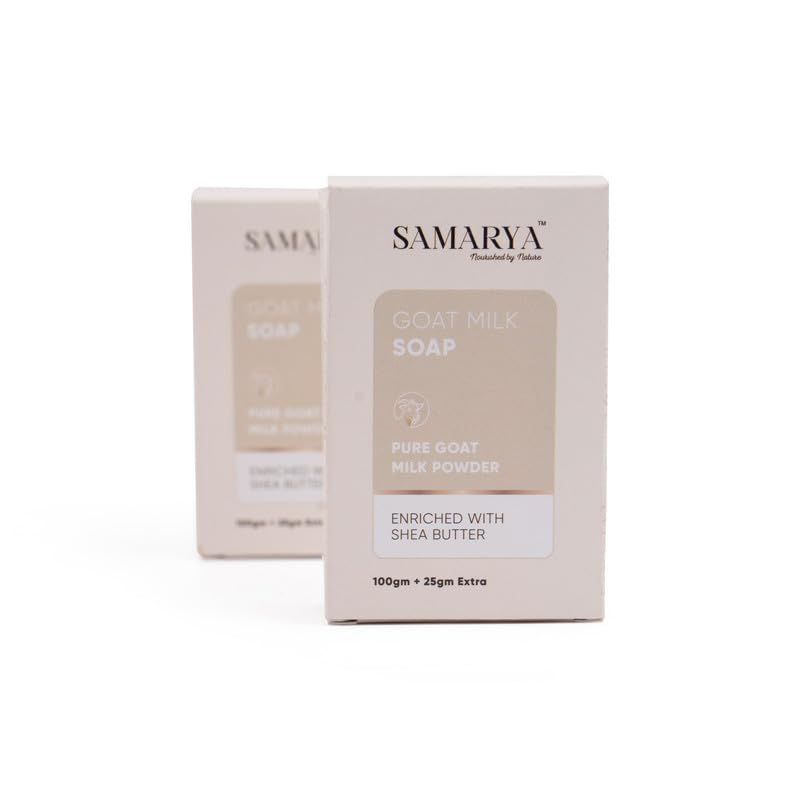 Samarya Goat Milk Soap for Skin Brightening & Lightening (4.4oz) - Natural Exfoliating Bath Bar with Vitamins & Lactic Acid - Nutrient-Rich Cleansing Soap for Face & Body - Perfect for Dry, Sensitive Skin & Daily Skincare Routine