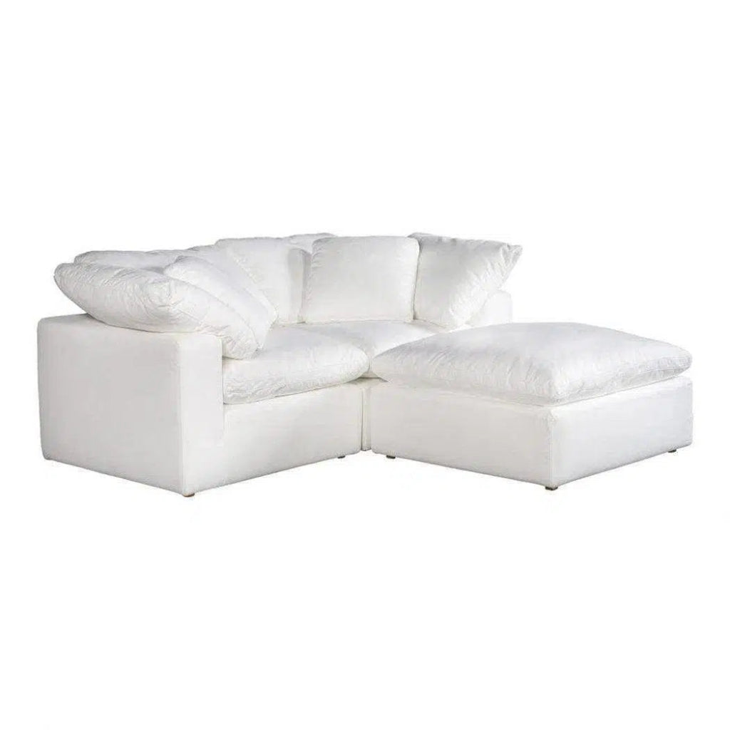 3-Piece Stain-Resistant Terra White Nook Modular Sectional Sofa Set - Perfect for Small Living Rooms, Apartments & Cozy Spaces