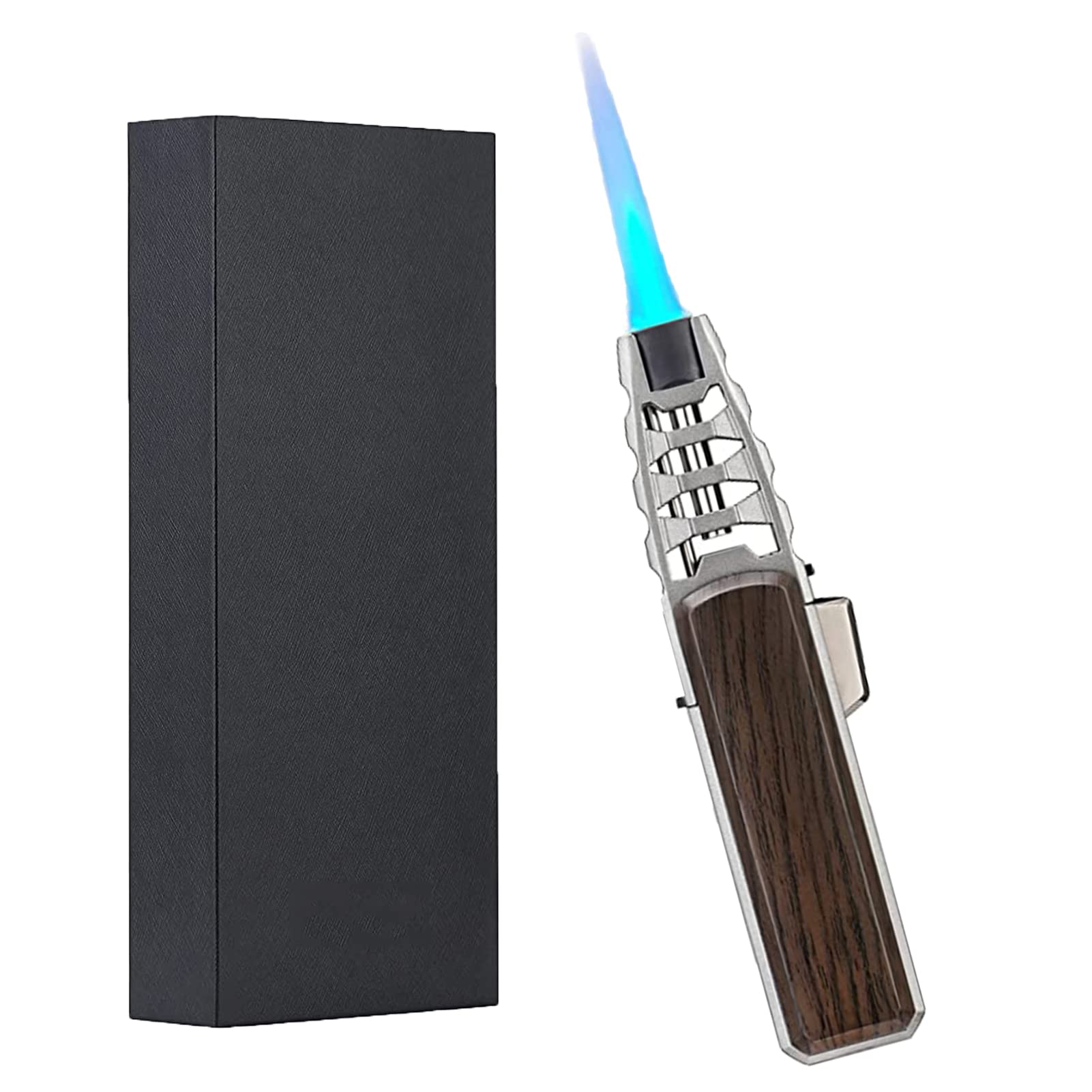 Windproof Jet Flame Torch Lighter for Cigar BBQ & Camping (Brown)