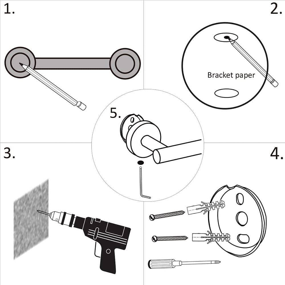 3-Piece Bathroom Hardware Set - 304 Stainless Steel Towel Bar, Toilet Paper Holder & Robe Hooks - Matte Black Finish - Modern Bathroom Accessories for Home, Apartment, Hotel (11.81