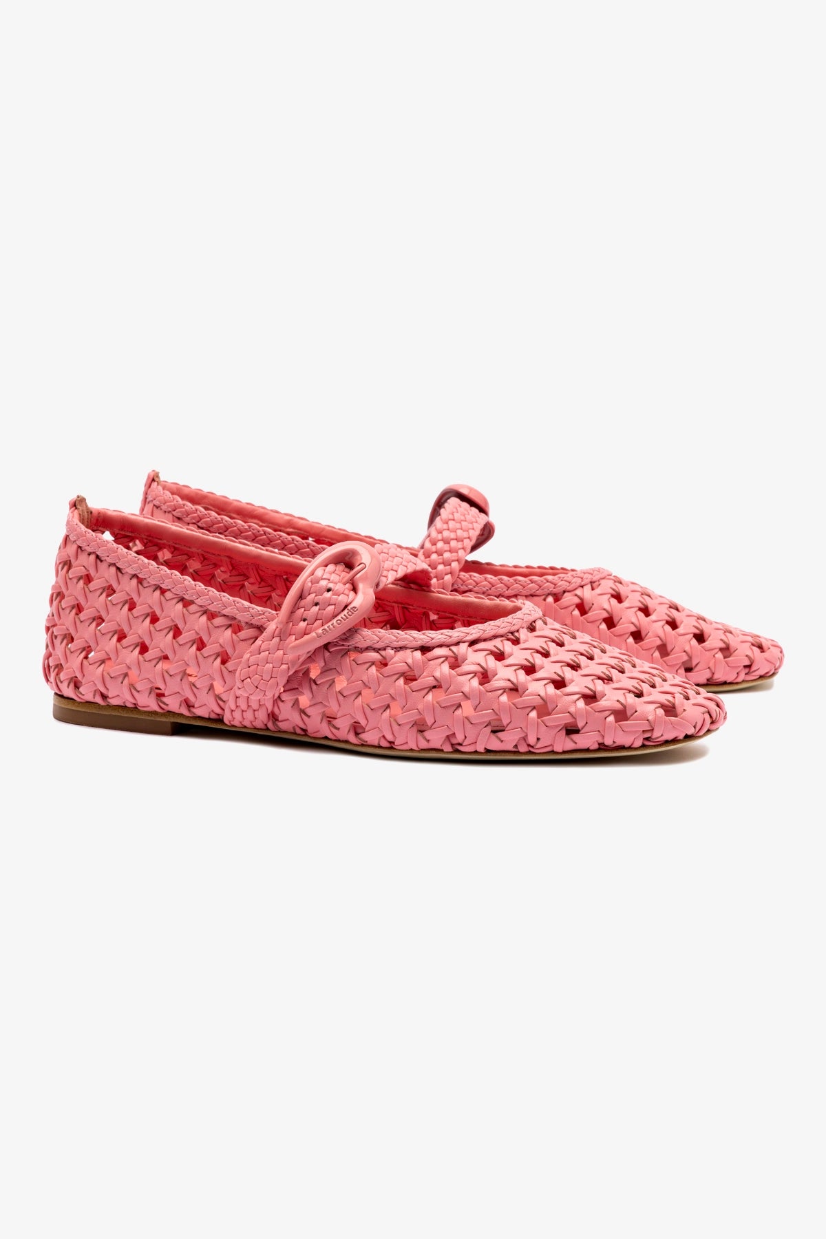 Verona Macrame Ballet Flat Shoes for Women - Soft Pink Leather Comfortable Slip-On Loafers - Perfect for Casual Wear, Office & Travel