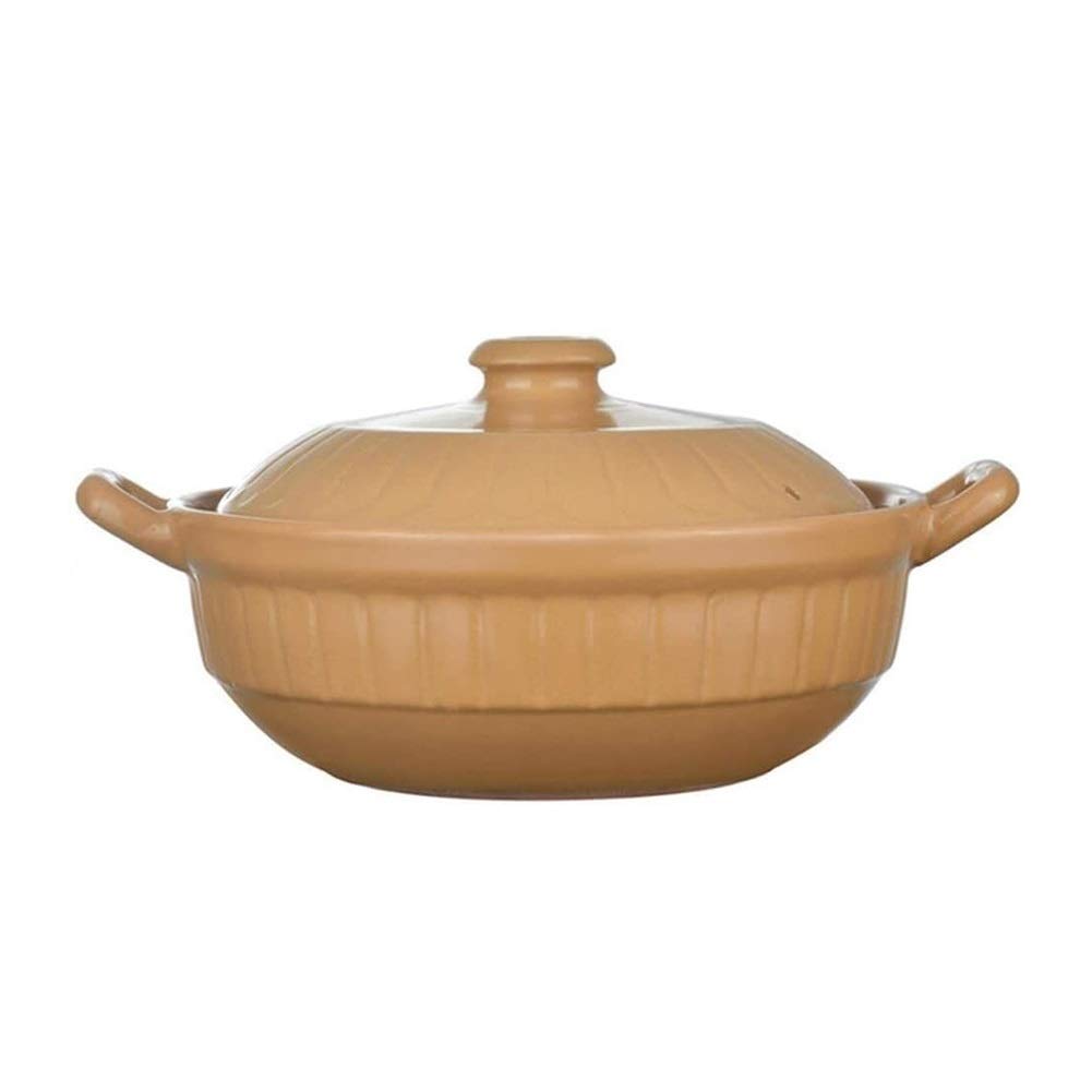 Ceramic Casserole Dish with Lid - 1.2L Earthenware Pot for Oven, Stovetop & Slow Cooking - Perfect for Stews, Soups, Braised Pork Ribs & Fish Dishes - Non-Induction Compatible Cookware