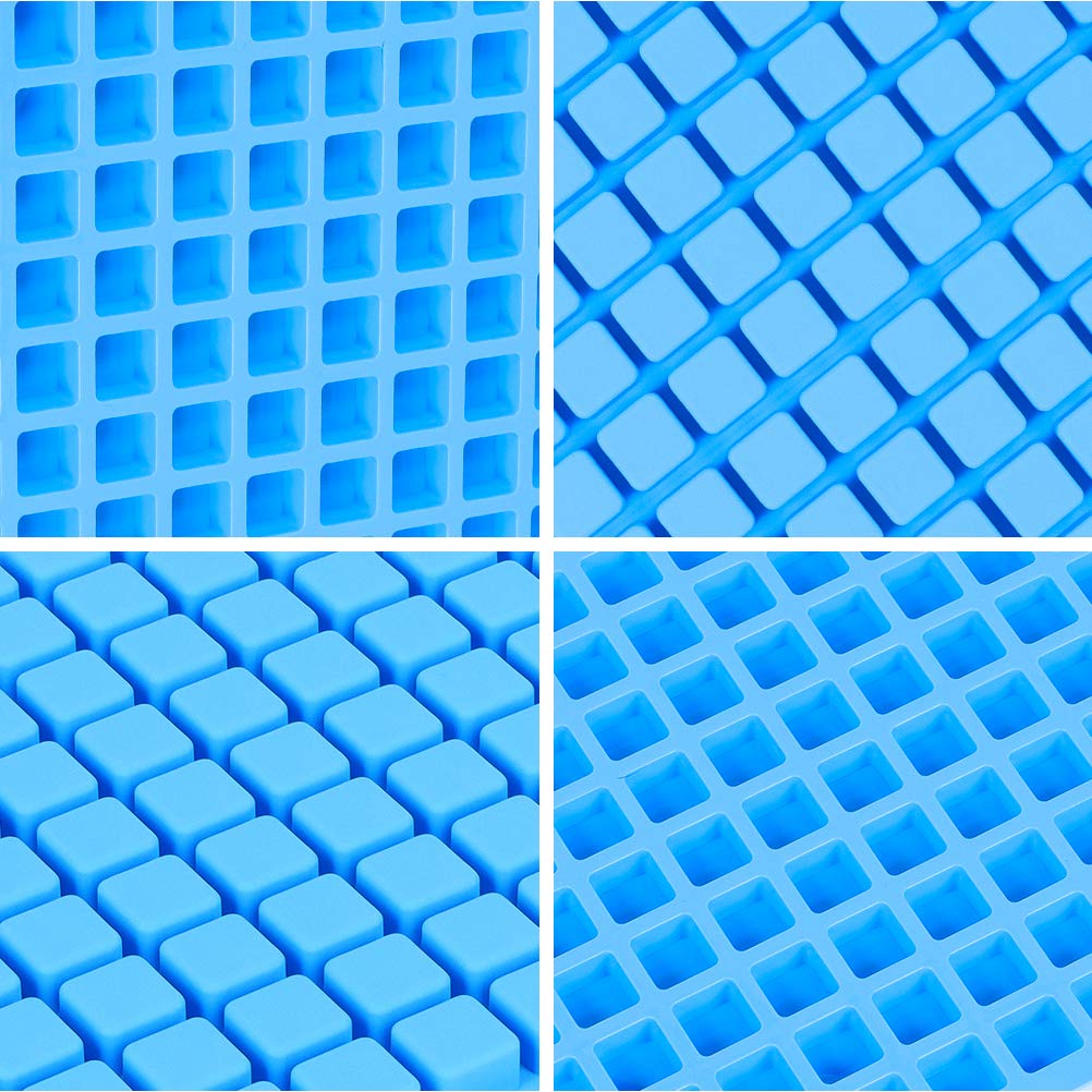 Premium 2-Pack Silicone Candy Molds - 126-Cavity Mini Square Chocolate Molds for Gummy, Jelly, Truffles, Pralines & Caramels | Reusable Ice Cube Tray Molds (Blue) | Perfect for Baking, Candy Making, Party Favors & DIY Desserts