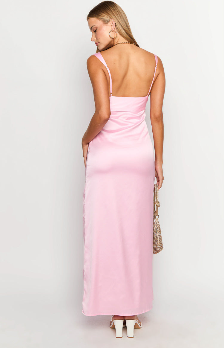 Elegant Cianna Pink Maxi Dress for Women - Flowy Long Summer Dress with Side Slits | Perfect for Beach Vacations, Weddings & Date Nights