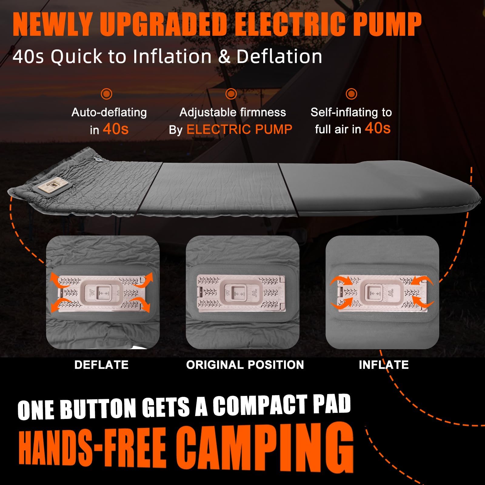 **Self-Inflating Camping Sleeping Pad with Electric Pump - 3.15