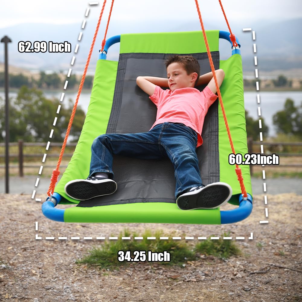 Outdoor Tree Swing for Kids and Adults - 40 Inch Heavy Duty Saucer Swing with 800LB Capacity - Perfect for Backyard, Garden, and Playground Fun