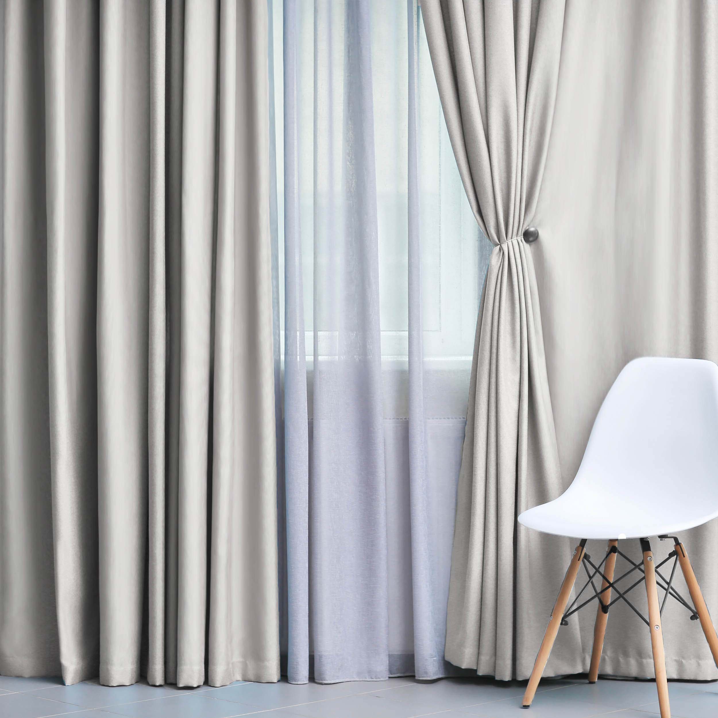 Solid Classic Modern Grommet Blackout Curtain Set - Thermal Insulated Window Drapes for Living Room & Bedroom - Noise Reducing & Light Blocking for Better Sleep