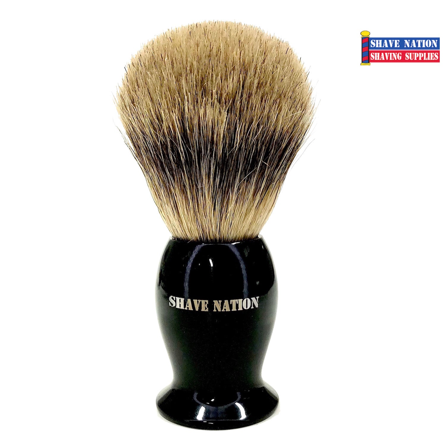 Premium Black Handle Pure Badger Shaving Brush for Men - Soft Bristles for Smooth Shave - Perfect for Wet Shaving & Grooming Kits - Ideal Gift for Father's Day & Special Occasions