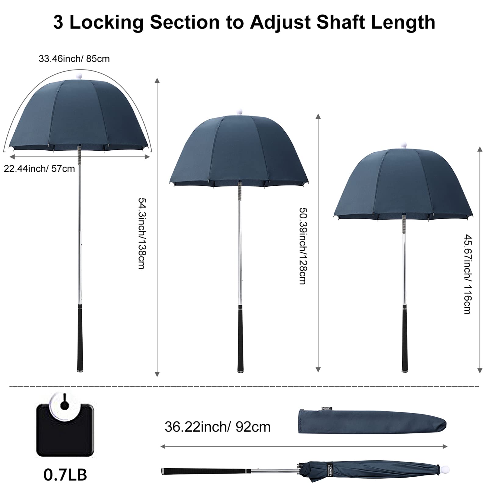 G4Free Golf Umbrella with Flex Technology - Waterproof Windproof Golf Bag Umbrella for Club Protection - Perfect for Golf Courses, Tournaments & Outdoor Sports