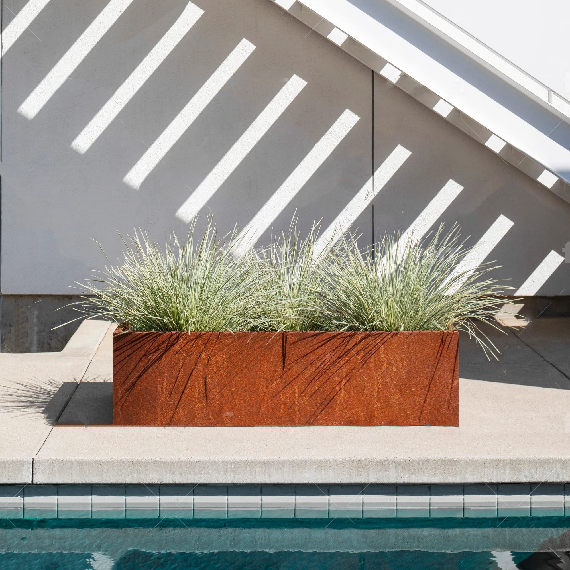 MK Designs - Premium Corten Steel Box Planters for Outdoor Plants (15