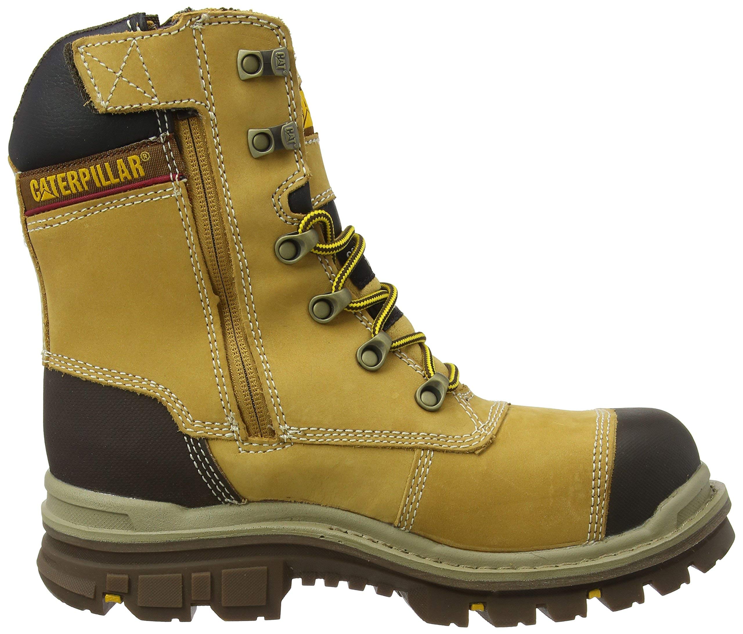 CAT Caterpillar Men's Premier Safety Work Boots - Honey UK Size 9 - Steel Toe, Slip Resistant, Electrical Hazard Protection - Ideal for Construction, Warehouse & Industrial Work